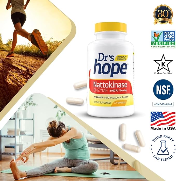 Nattokinase 2000 FU - Nattokinase Supplement Supports Cardiovascular Health and Healthy Blood Circulation - Non-GMO, Gluten-Free, 270 Veggie Capsules, Made in The USA