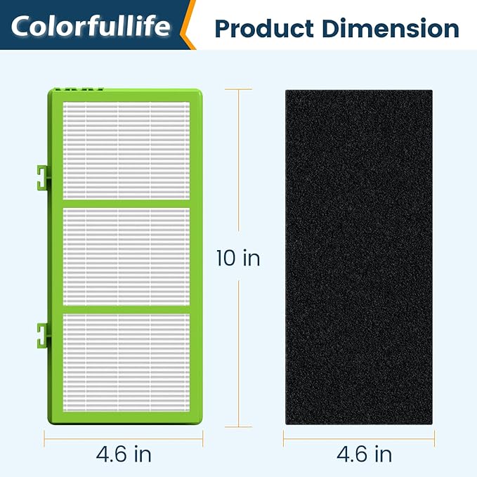 Colorfullife 4 True HEPA + 8 Pre-Filter Aer1 Filter Replacement Compatible With Holmes AER1 Air Purifiers, Replacement Parts # HAPF30AT, HAPF300AH-U4R, HAP242-NUC