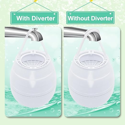 Bath Filter, Bath Water Filter for Tub Faucet, Heightened Version Kinder Filter with Overflow Guard, Hard Water Softener for Bathtub, Removes Chlorine Fluoride, Enhances Skin, Hair, Nails Health