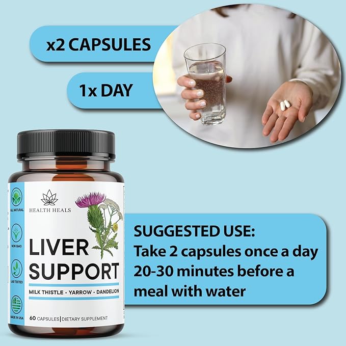 Liver Cleanse & Repair Formula - Herbal Liver Support Supplement with Milk Thistle Dandelion Root Turmeric, Artichoke Extract for Liver Health - 180 Count