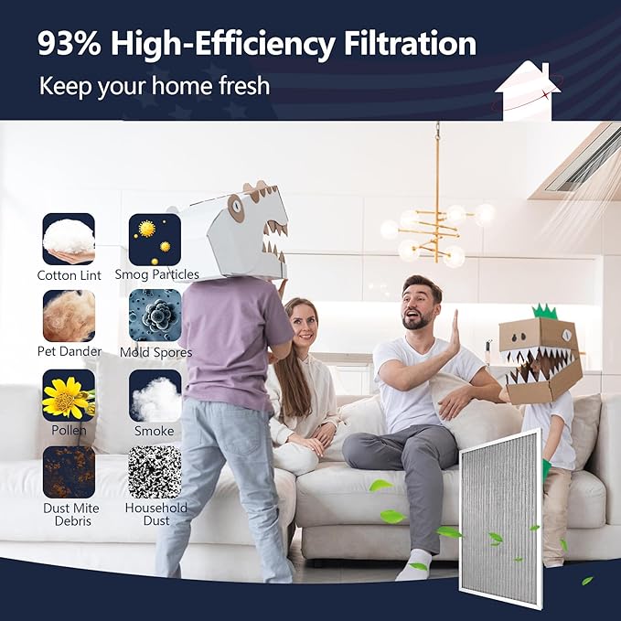 18x30x1 Electrostatic Air Filter, 8 Stage Washable Aluminum AC/HVAC Furnace Filter Replacement, Reusable Permanent Air Filter, Lasts a Lifetime, Easy to Install(Actual Size:17.76x29.60x0.82)