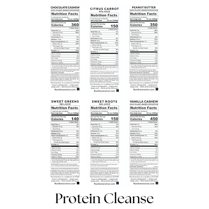 Raw Generation 7-Day Protein Cleanse – High Protein Juice Cleanse with Dairy and Soy-Free Protein Smoothies/Gets Results Quickly While Energizing Your Workouts/Jumpstart a Healthier Diet