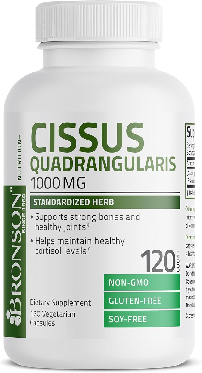Bronson Cissus Quadrangularis Extract 1000 mg Capsules - Strong Bones & Healthy Joints - Non-GMO, 120 Vegetarian Capsules