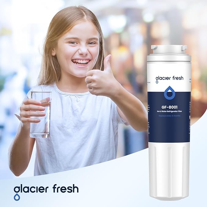 GLACIER FRESH UKF8001 Compatible with Whirlpool Refrigerator Water Filter 4, EDR4RXD1, EveryDrop Filter 4, 4396395, Maytag UKF8001, UKF8001AXX, WHR4RXD1, KAD4RXD1, 46-9006, Puriclean II, Pack of 4