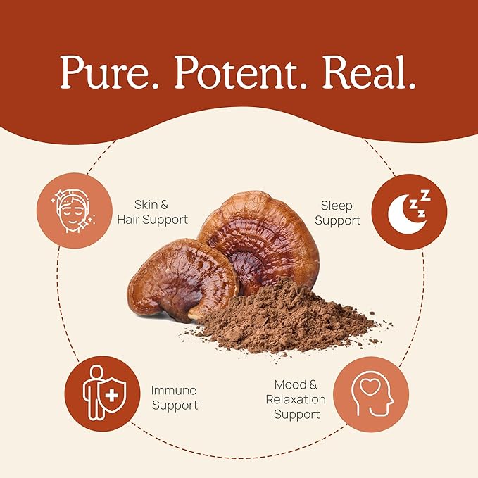 Real Mushrooms Reishi Mushroom Capsules - Handpicked Organic Mushroom Extracts - Red Reishi for Tranquil Daily Wellness with Verified Beta Glucans Vegan, Non-GMO, No Grain Fillers, 90 ct
