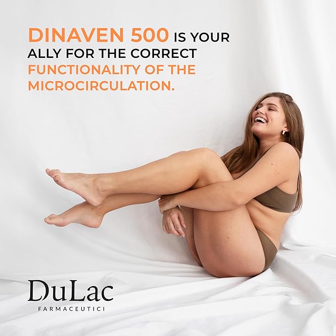 Dulàc - Dinaven 500, Diosmin Hesperidin 500mg Dietary Supplement 30 Tablets, Enriched with Butcher's Broom, Horse Chestnut Extract and Grape Seed Extract, Made in Italy
