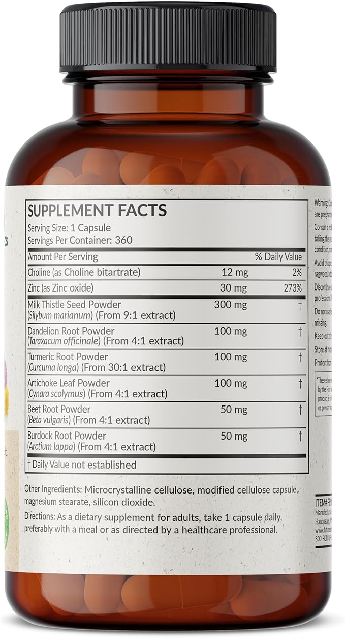Futurebiotics Liver Detox Advanced Detox & Cleanse Formula Supports Healthy Liver Function with Milk Thistle, Dandelion Root, Turmeric Artichoke Leaf, & More, Non-GMO, 360 Vegetarian Capsules