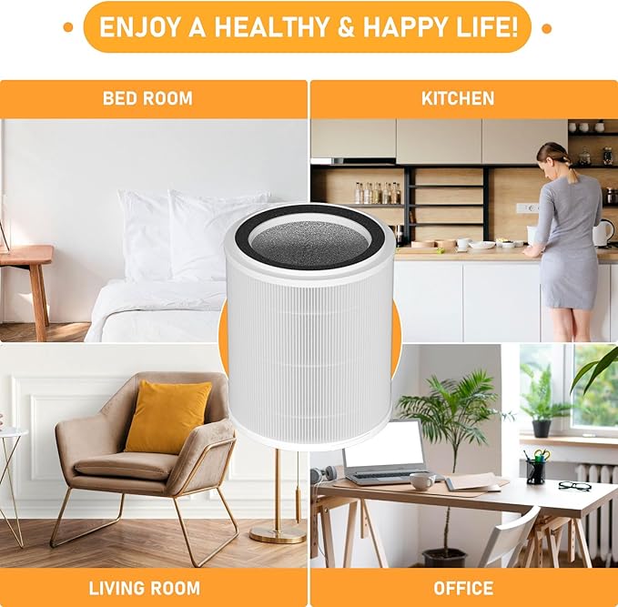 OSAP5FIL True HEPA Filters Replacement Compatible with OdorStop OSAP4 OSAP5 OSAP5FIL Air Cleaner Purifiers, Multi-Stage Filtration with Activated carbon Air Clean Dust VOCs Odor, 2 Pack