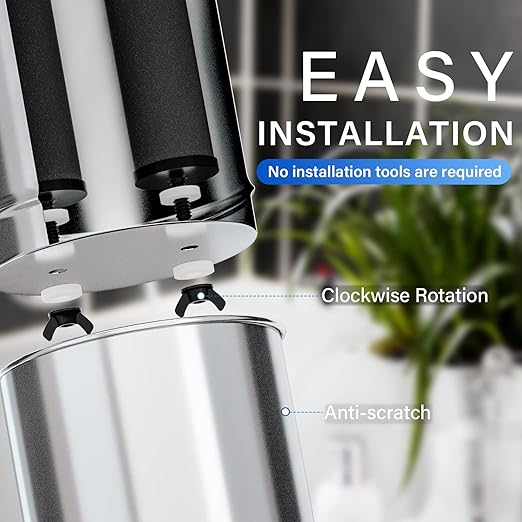 Purewell Gravity-Fed 1.5 Gallon Stainless Steel Countertop Water Filter System – Perfect for Kitchen Use, Camping, and Adventure