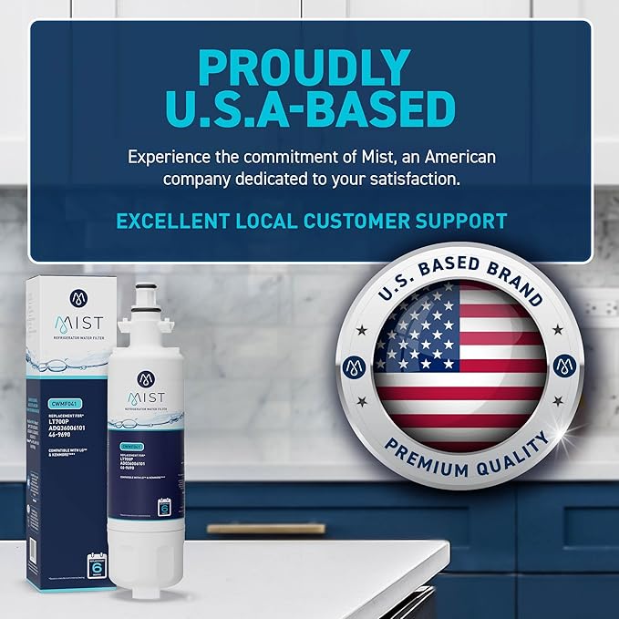 Mist ADQ36006101 Refrigerator Water Filter Replacement for LG LT700P, ADQ36006102, Kenmore 469690, Fridge LFX25978SB – NSF 42 Certified – 3 Pack