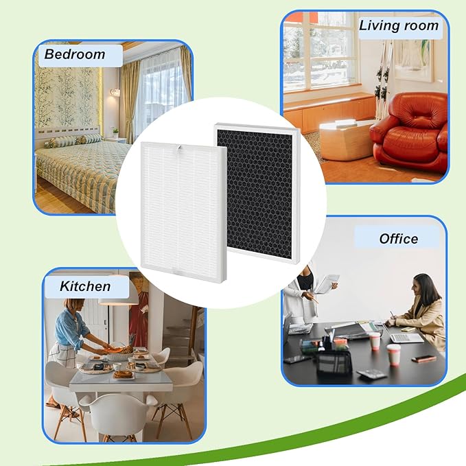 2 Pack A7 & E-400 Replacement Filter,Compatible for AromaRoom E-400 and VEWIOR ClearAir-A7 Air Cleaner Purifier, HEPA, Fine Pre-Filter, Activated Carbon