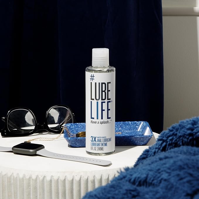 LubeLife 3X Anal Lube – Extra Thick Water Based Lube for Men, Women & Couples – Non-Sticky, Toy & Condom Compatible Personal Lubricant, 8 Fl Oz