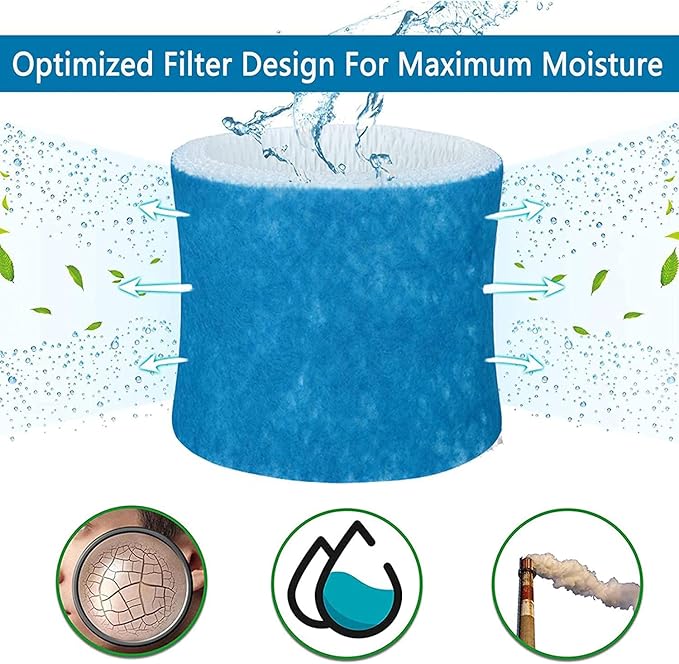 Upgraded Humidifier Wicking Filters Replacement Compatible with Honeywell HAC-504AW, Filter A for Models HAC-504, HAC-504AW, HCM 350 and Other Cool Mist Models (6 Pack)