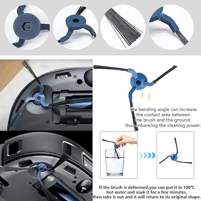 Yivy 29 Pack Accessories Kit Replacement Parts Compatible with Eufy X10 Pro Omni Robotic Vacuum Cleaner,2 Main Brushes,6 Sweeping Brushes,4 HEPA Filters,6 Vacuum Bags,8 Mop Pads,etc.