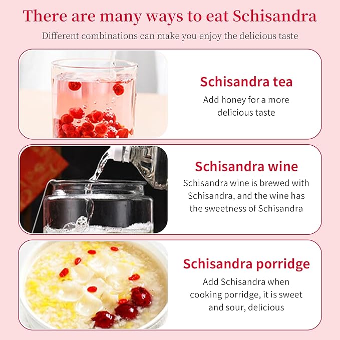 Wanhua Hall Schisandra Berry Dried Schisandra Chinensis 10.6oz/300g Schisandra Berry Tea Natural Wu Wei Zi Caffeine Free 五味子 五味子茶 北五味子