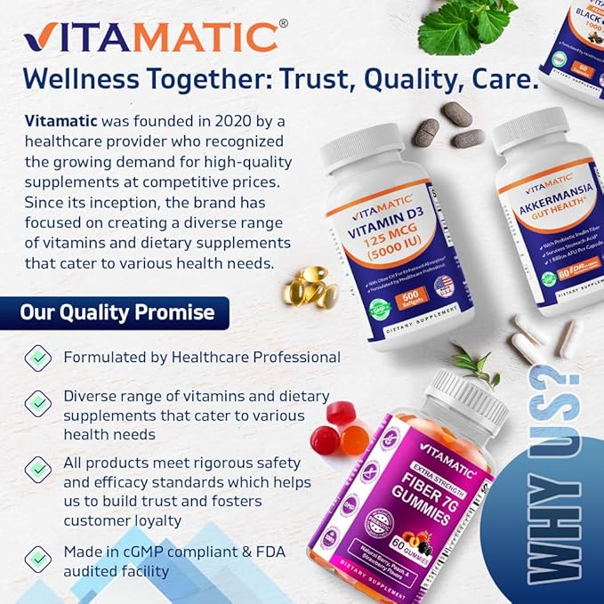 Vitamatic Vitamin D2 60 mcg (2400 IU) - Ergocalciferol - 180 Vegetarian Tablets (180 Tablets (Pack of 1)) (3 Bottles)