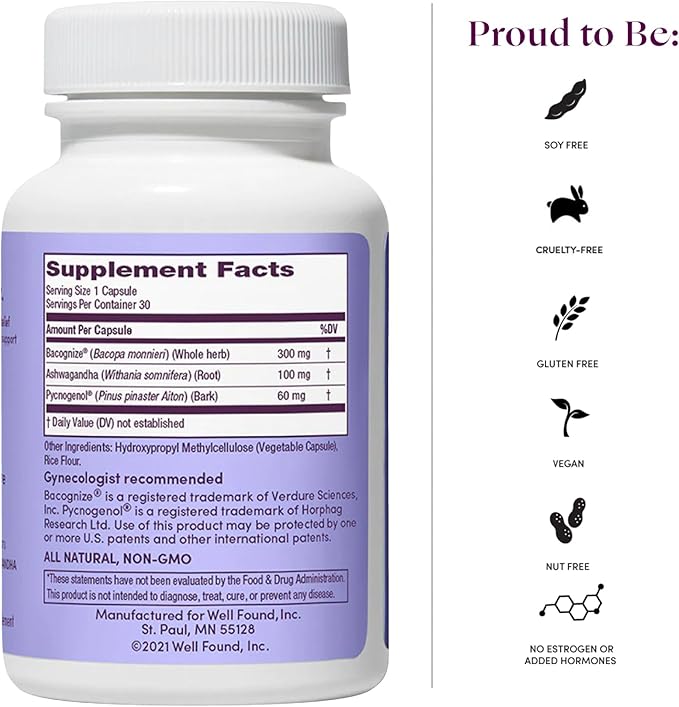 Womaness Menopause Supplements for Women - Perimenopause & Menopause Hotflashes Relief, Night Sweats, Vaginal Dryness, Brain Fog & Mood Support - Hormone & Estrogen-Free - 30 Capsules