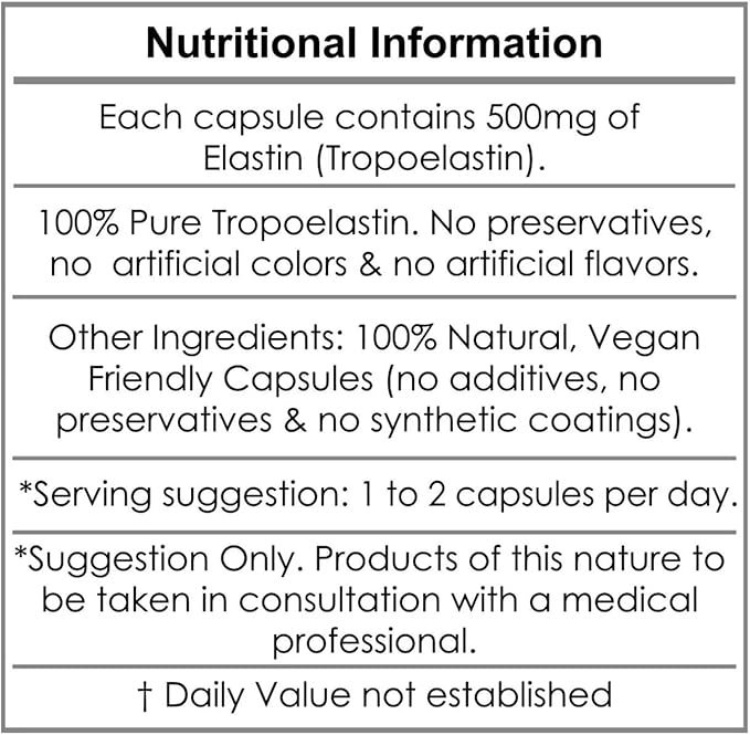 Elastin - 500mg Capsules - 60 Capsules