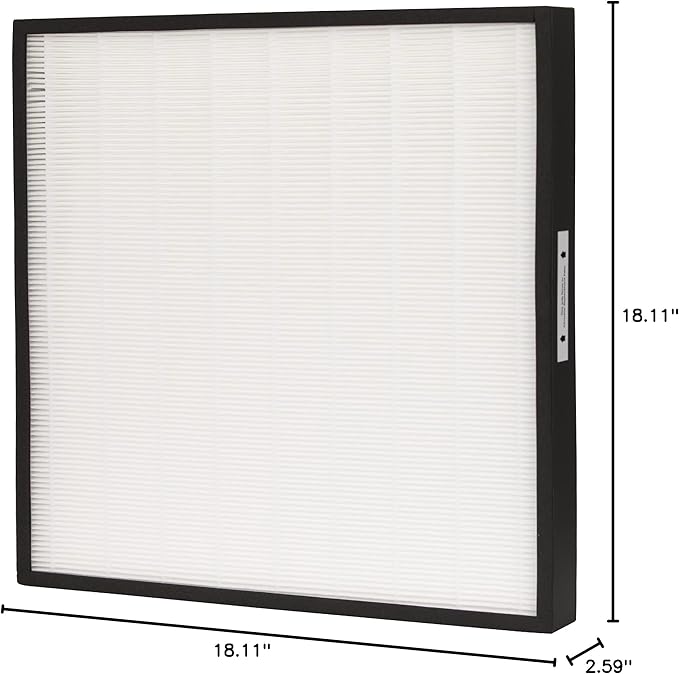 Climestar True HEPA Filter Compatible with Whirlpool Whispure 1183050K (Extra Large) for Air Purifier Model WPPRO2000, 18.1x18.1 inch and 4-Pack Prefilters compatible with 8171510k (Extra Large)