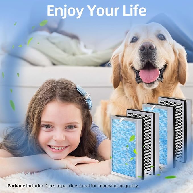 Upgraded 25 Replacement Filter Compatible with MA 25 S1/W1/B1 Air Purifier 4-in-1 Activated Carbon Air Filters Replacement (4 Pack Blue-Upgraded Version)