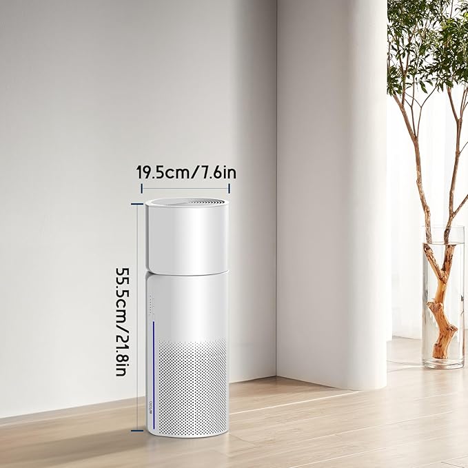 Afloia 2 in 1 Air Purifier, 3 Stage Filters for Home Allergies Pets Hair Smoker Odors, Auto Shut Off, Quiet Air Cleaner with Seven Color Light,MIROPRO