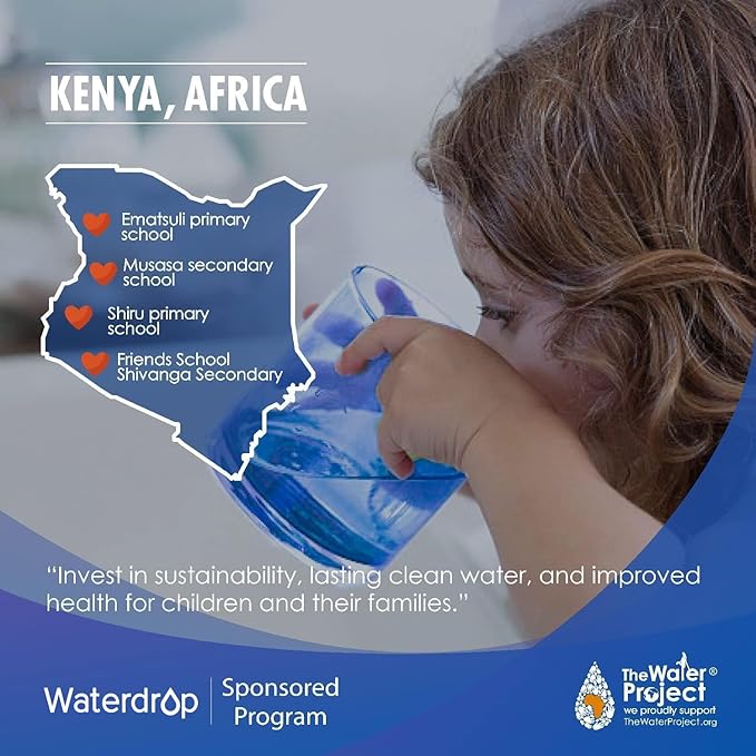 Waterdrop 35-Cup Slim Water Filter Dispenser, Large Capacity Water Filter Pitcher, 200-Gallon Long-Life, 5X Lifetime, Reduces Chlorine, PFOA/PFOS and More, BPA Free, Black (with 3 Filters)