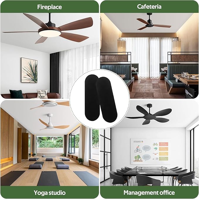 15 Pack Ceiling Fan Air Filters for Blades, Fan Blade Air Purifier Pads, Fan Filters for Ceiling Fan Blades, Reusable Carbon Filter Pad for Home Bedroom Living Room (Thickness 0.2 inch)