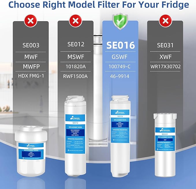 GSWF Water Filter Replacement for GE GSWF, SmartWater GSWFDS 100810 238C2334P001, Kenmore 46-9914, 469914, Reduce Lead, 3 Pack