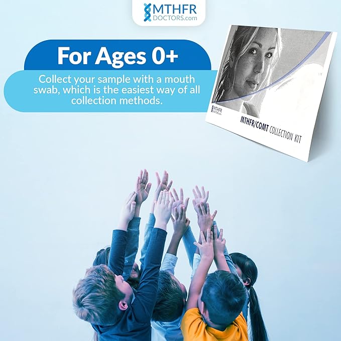 MTHFR+COMT Methylation Genes Test Kit. 1-on-1 Live Expert Support by Phone 7 Days A Week. Includes C677T, A1298C & V158M Variants for Methylation and Wellness Analysis. Results in 2-5 Days. Ages 0+