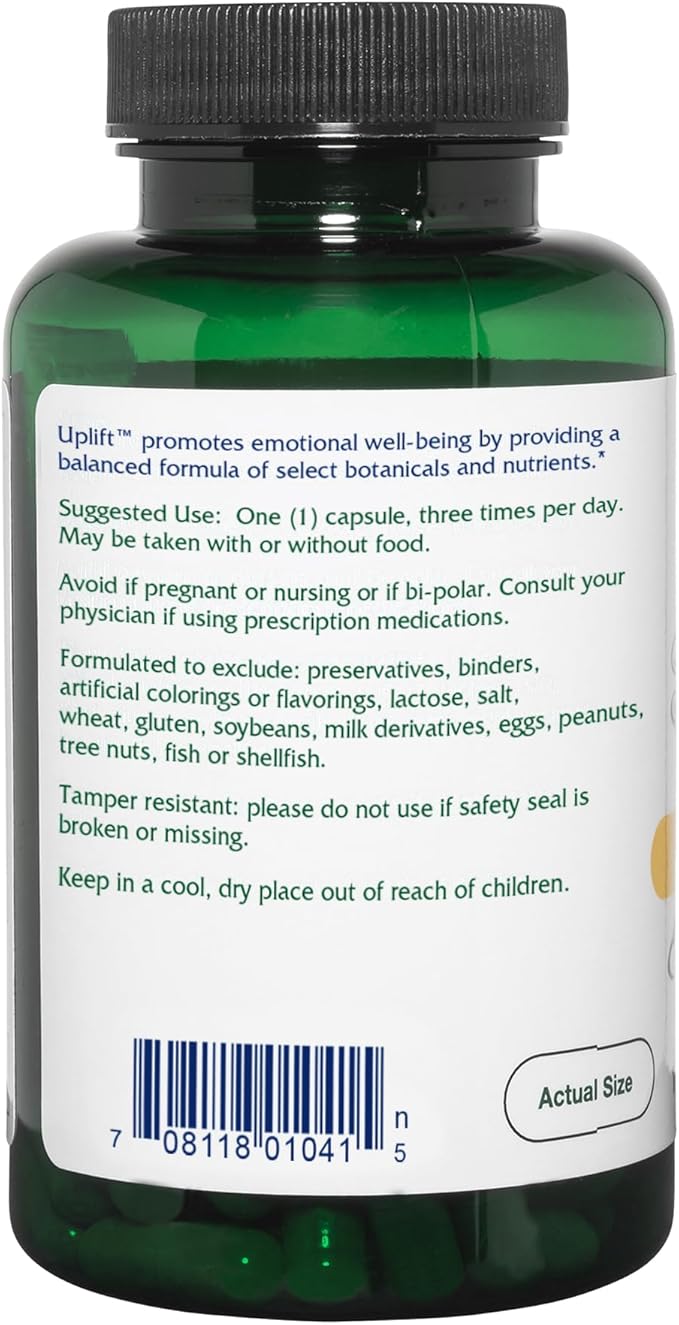 Vitanica Uplift, Mood and Emotional Support, Vegan/Vegetarian, 120 Capsules