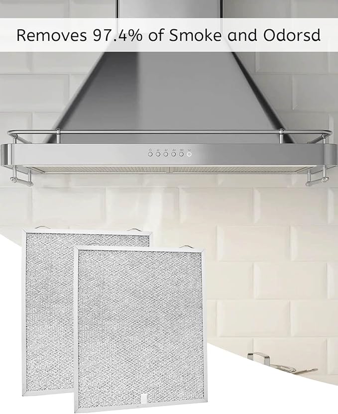 2Pcs Range Hood Aluminum Grease Filter Fit for Broan Nutone BCSEK130WW BCSD130SS Kenmore 23351264710 23351269710, Replace S99010430-002 99010430-002 4512880