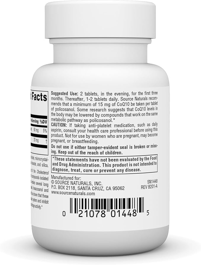 Source Naturals Policosanol - 10mg - 60 Tablets