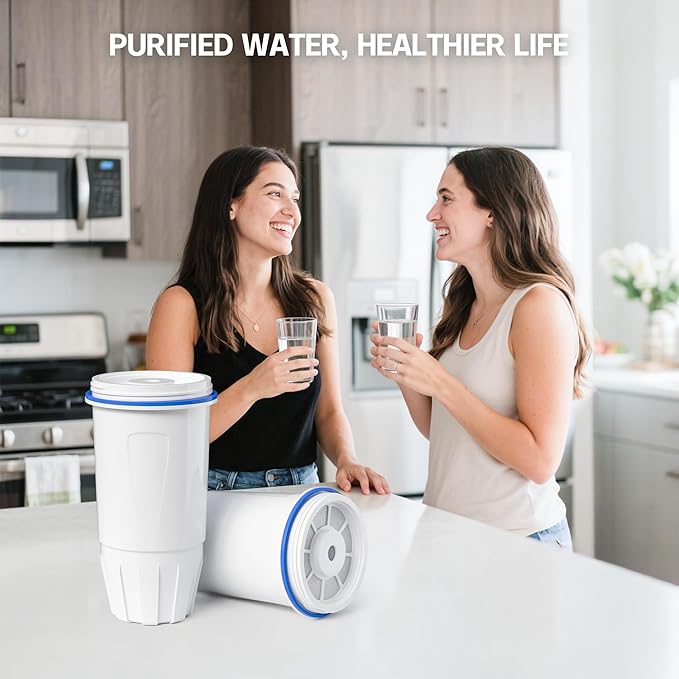 Water Filter Replacement by NUTTUTO Compatible with Zero Pitcher and Dispensers, for ZR-001, ZR-017 ZP-006 ZD-013 ZS-008, Multistage Filtration System to Reduce Lead, TDS, PFOA/PFOS, Chlorine, 4 Packs