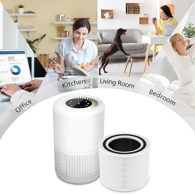 Core 200S Replacement Filter for LEVOIT Core 200S Smart WiFi Air PuriFier, 3-in-1 HEPA Filtration High-Efficiency Activated Carbon Pre-Filter, Core 200S-RF, 3 Pack