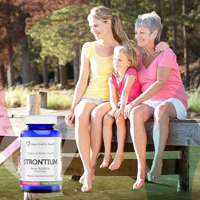 #1 Strontium Bone Healthy Supplement Recommended By Doctors Worldwide 90, Easy To Swallow Veggie Caps Made In The USA