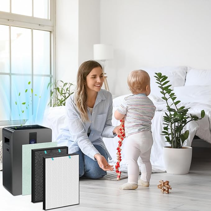 2 Sets Air400 Filter Replacement for Bissell Air400, 2 Filter, 2 Carbon Post Filter, 8 Pre Filter, Compared to Part 2521 and 2520 (2 Sets Air400)