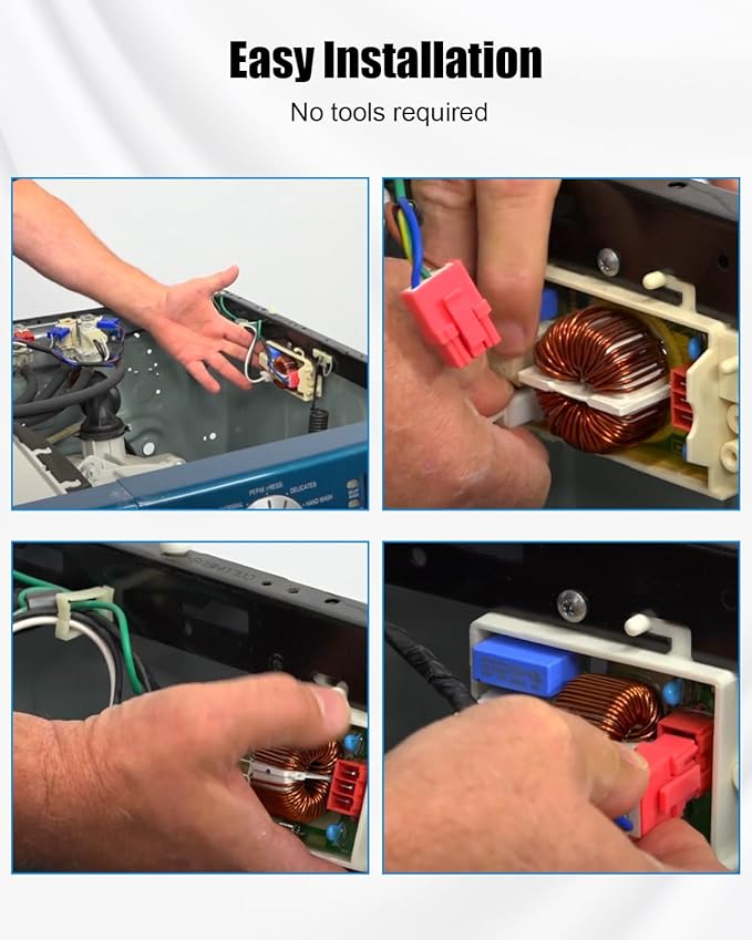 Washer Noise Filter Assembly Replace 6201EC2002U Fit for LG Drum Washing Machine, Stable Operation & Direct Replacement