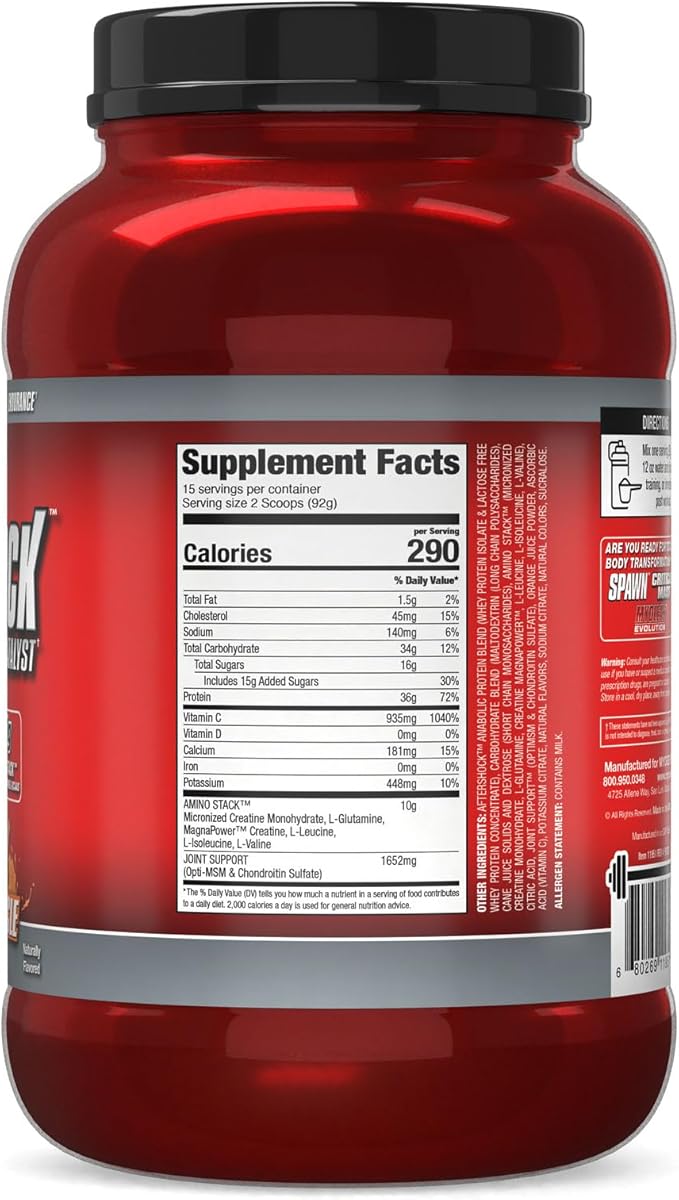 Myogenix Aftershock Post Workout, Muscle Growth Whey Protein Powder | Anabolic Whey Protein and Mass Building Carbohydrates | Amino Stack Creatine and Glutamine Plus BCAAs | Orange Creamsicle - 3 LBS