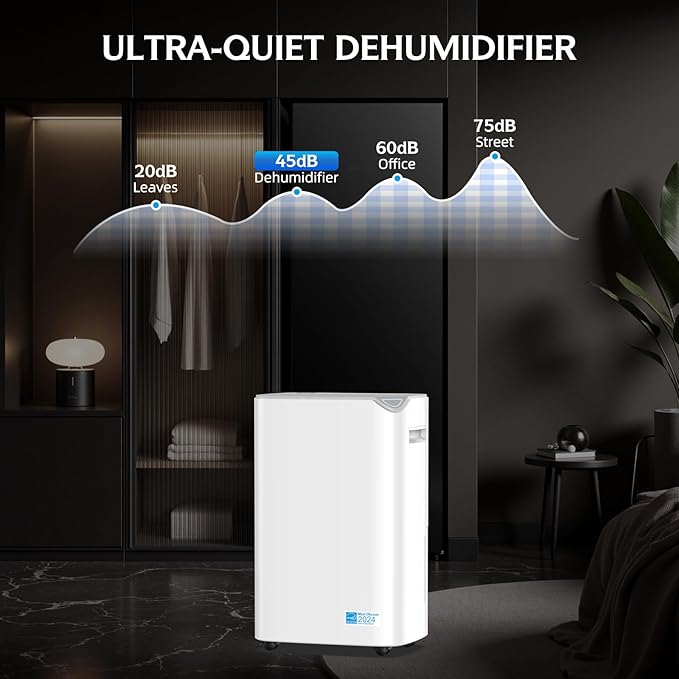 2500 Sq.Ft Dehumidifier for Basement, 34 Pints Energy Star Certified Dehumidifier for Home with Drain Hose, Bedroom, Bathroom, Smart App Control, 3 Operation Modes