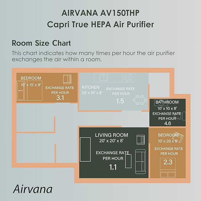 AV150AP True HEPA Tabletop Air Purifier, Graphite