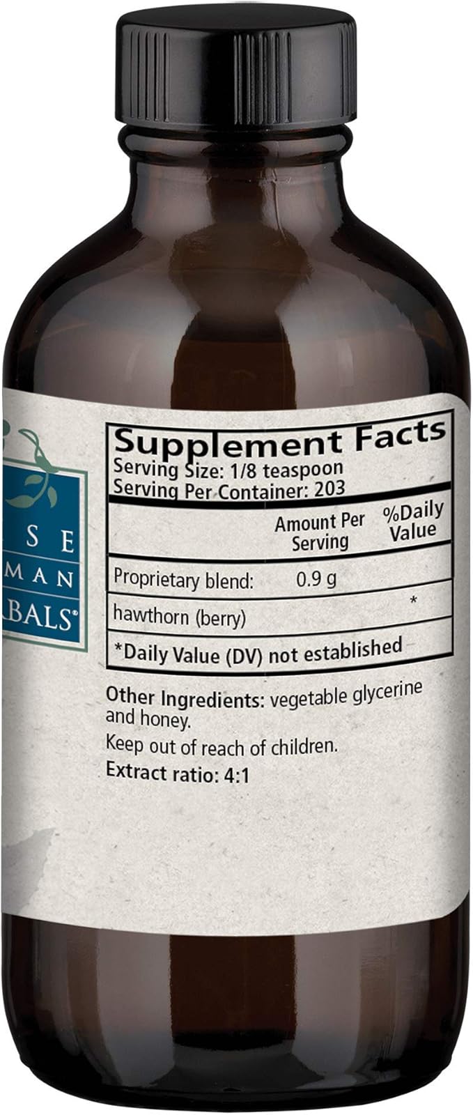 Wise Woman Herbals Hawthorn Berry Solid Extract 4:1, Alcohol-Free Extra Strength, Promotes Healthy Circulation, Antioxidant Protection, Herbal Cardiovascular Support, 8 Fl Oz