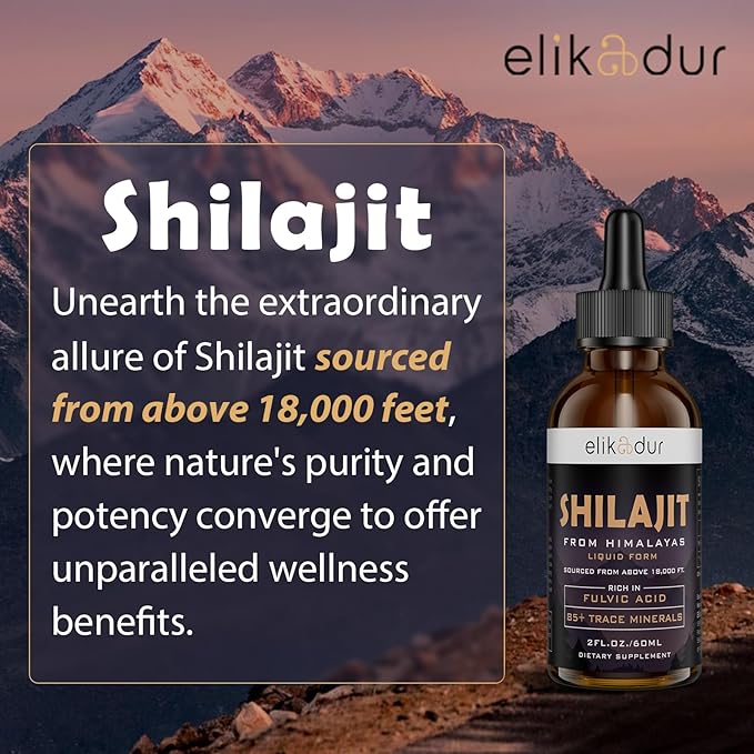 Shilajit Resin Organic Liquid Supplement, Shilajit Himalayan Organic, Shilajit Liquid Drop, Shilajit Drop Contain 85 Trace Minerals, Alternative to Resin & Capsules, 60 ml