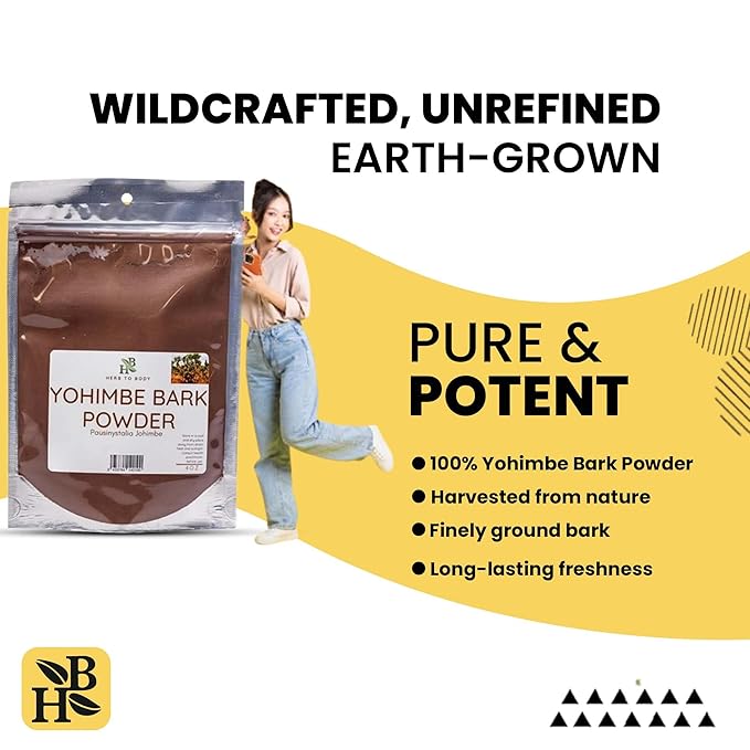 Yohimbe Bark Powder – 4 oz, Wildcrafted Dried Yohimbe Powder Sourced from Africa for Herbal Tea and Traditional Uses