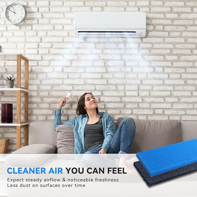 16 Pcs Mini Split Air Filter Compatible with Mitsubishi Electric MAC-2300FT-E, MAC-3000FT-E, 8.3" Replacement, No Frame