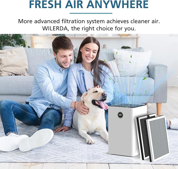 JF260 Replacement Filter Compatible with JF260 Air Purifier, 3-in-1 Pre-Filter, HEPA, Activated Carbon Filtration System - 4 Pack