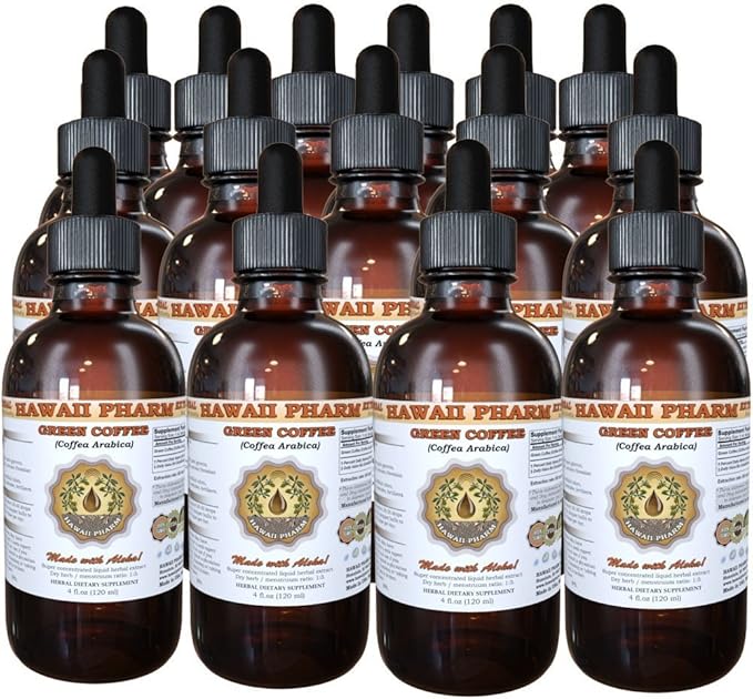 Green Coffee Liquid Extract, Green Coffee (Coffea Arabica) Bean Powder Tincture Supplement 15x4 oz