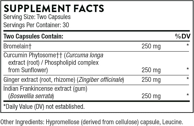 THORNE - Phytoprofen - Botanical Blend of Ginger, Boswellia, and Curcumin - Supports Healthy Cytokine Balance and Recovery After Injury or Surgery* - Gluten-Free, Soy-Free, Dairy-Free - 60 Capsules