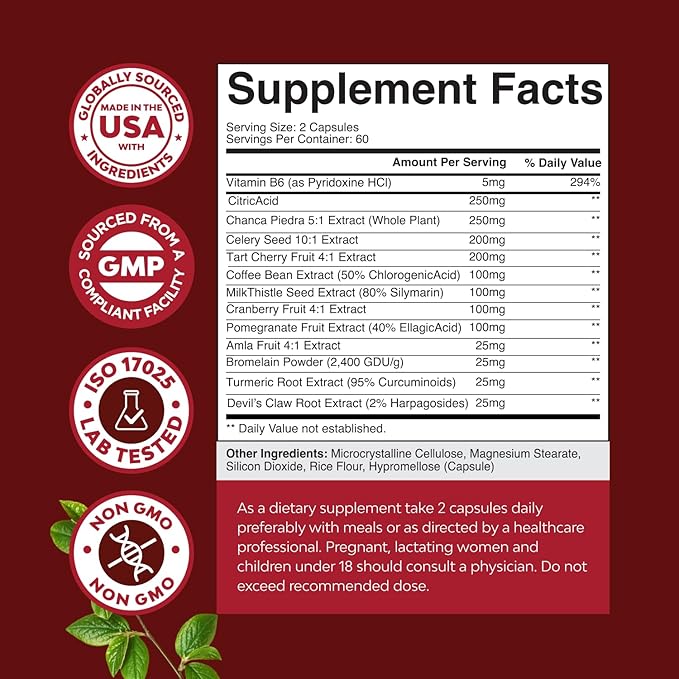 Green Coffee Bean Extract for Uric Acid Cleanse & Detox - Green Coffee Beans with Turmeric, Tart Cherry & Celery Seed for Adults - Daily Uric Acid Flush for Joints Support & Kidney Cleanser – 120 Ct