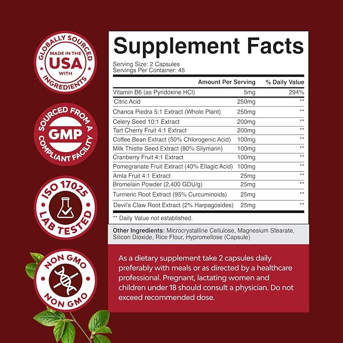Green Coffee Bean Extract for Uric Acid Cleanse & Detox - Green Coffee Beans with Turmeric, Tart Cherry & Celery Seed for Adults - Daily Uric Acid Flush for Joints Support & Kidney Cleanser – 90 Ct