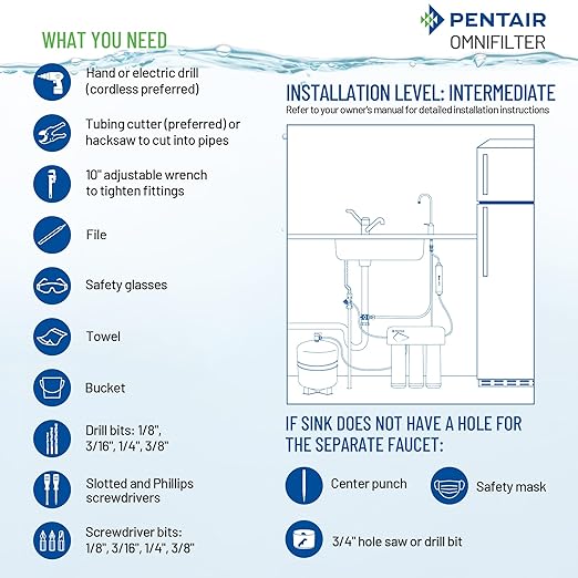 Pentair OMNIFilter Undersink 4-Stage Reverse Osmosis Water Filtration System